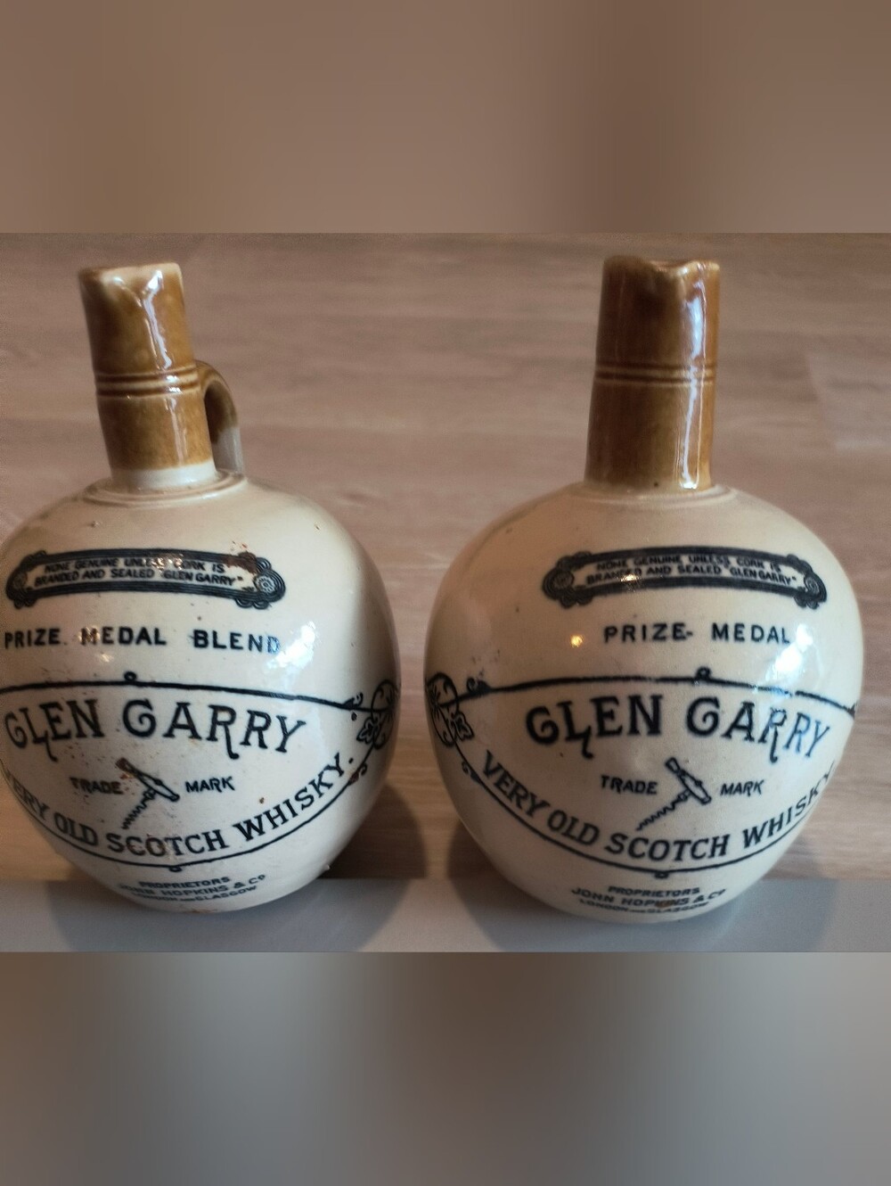 Two Antique Glen Garry Scotch Whisky Jugs